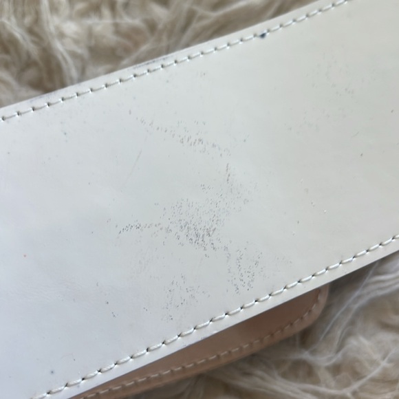 Vintage “Streets Ahead” Silver Buckle white studded belt size Small - Picture 10 of 11